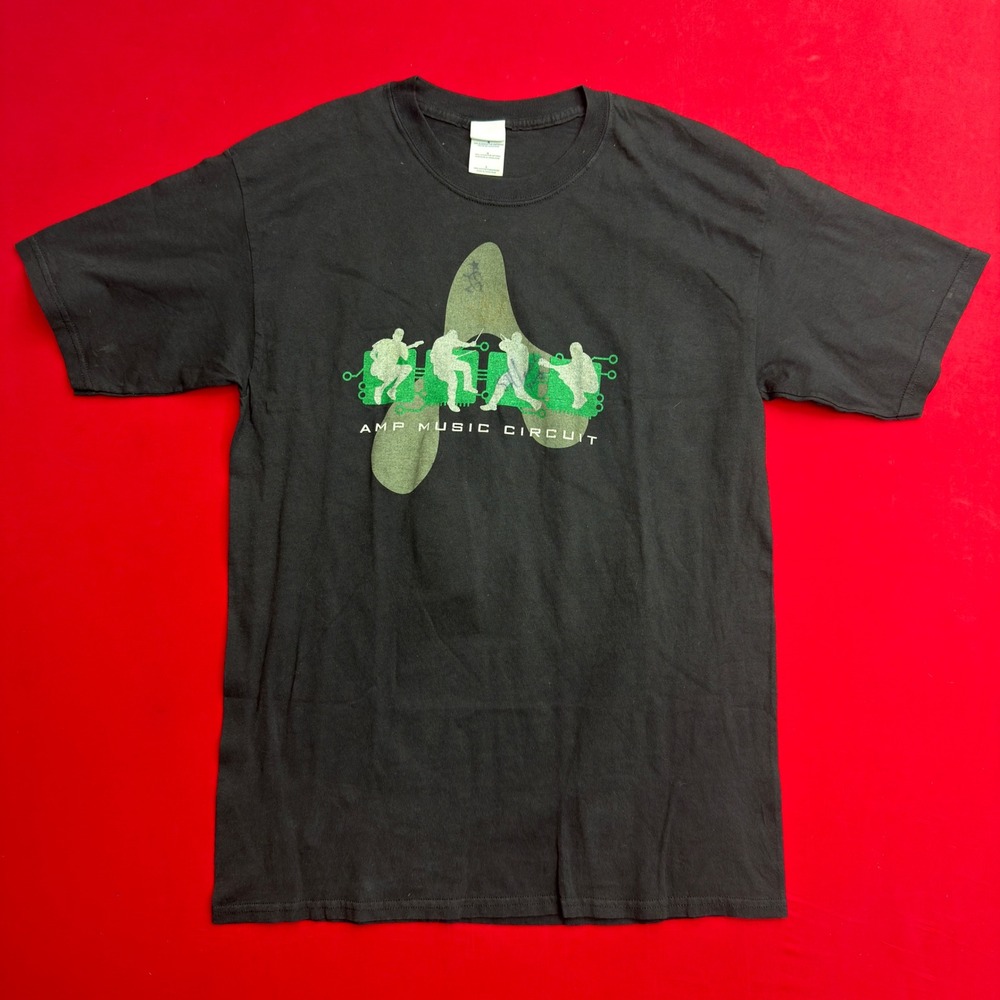 Vintage Y2K Amp Music Circuit Yellowcard Midtown Tour T-Shirt Mens Large Black L